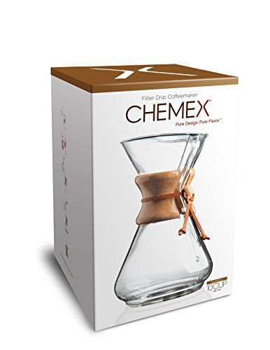 Chemex Classic Series, Pour-Over Glass Coffeemaker, 10 Cup
