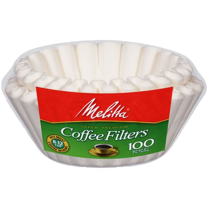 Melitta 8-12 Cup Basket Filter Paper White - 100 Count