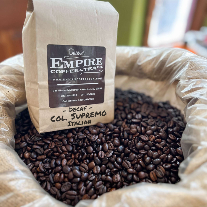 Decaf Colombian Supremo Italian Fresh Roasted Empire Coffee