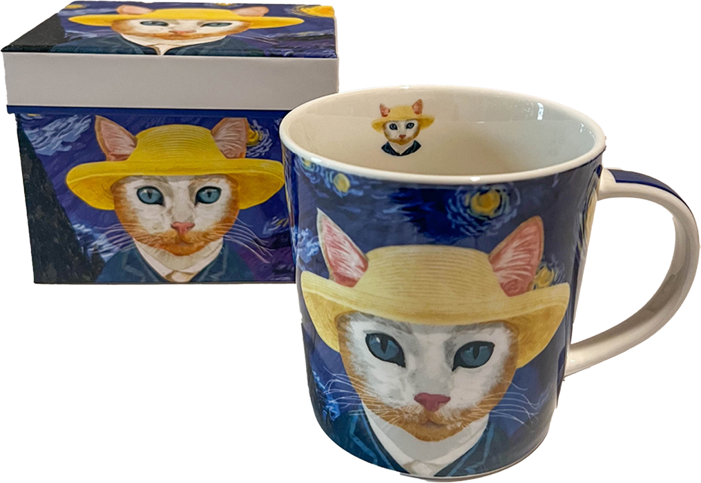 Vincent Starry Night Cat Mug with Box