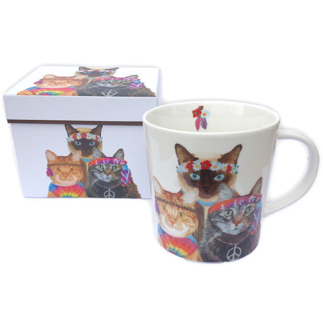 Cat Hippies Mug with Box