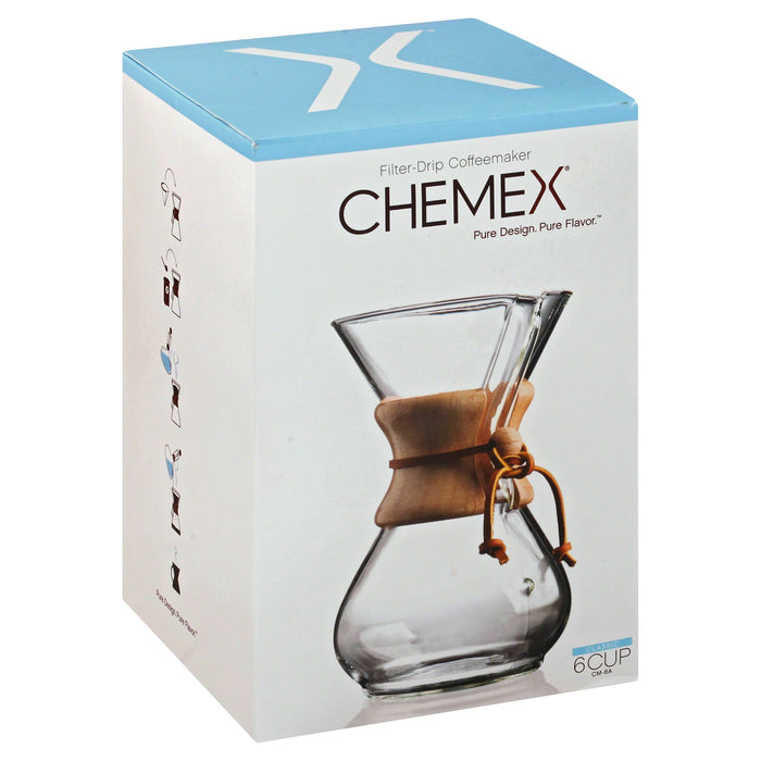 Chemex Classic Series, Pour-Over Glass Coffeemaker, 6 Cup