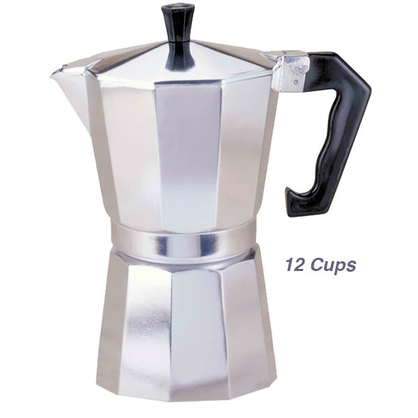 Stainless Steel Stovetop Italian Coffee Maker Espresso 12 Cup Moka Pot