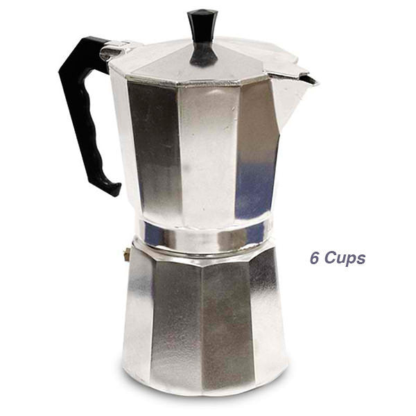 Primula Espresso Maker, Aluminum, Black, 6 Cup